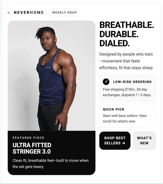 Email section example