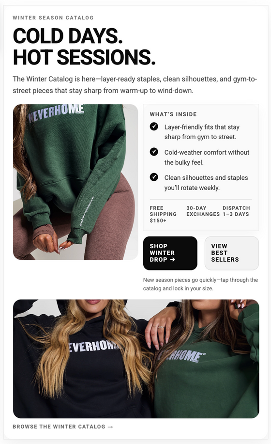 Email section example