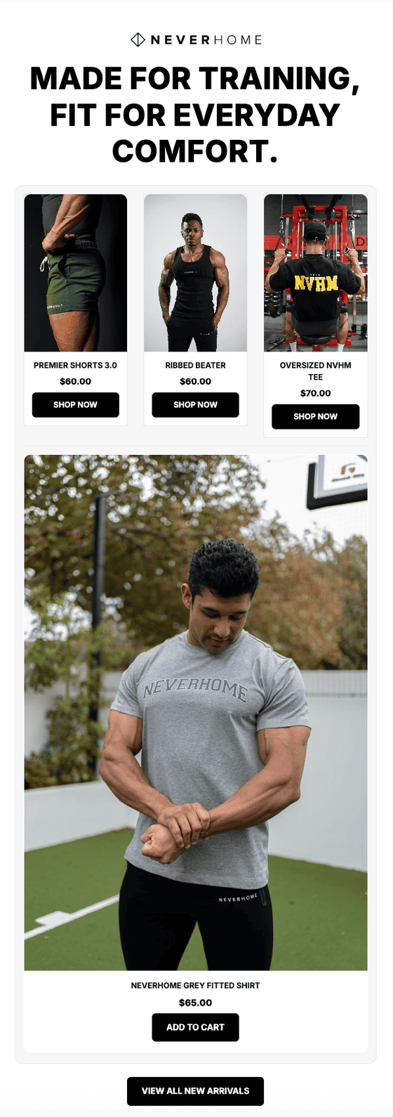 Email section example